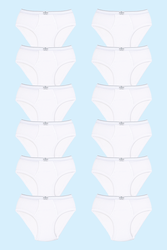 CEYLANOĞLU 12' li Beyaz Ribana Erkek Beli Açık Lastikli Kilot - Thumbnail