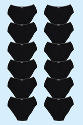 CEYLANOĞLU 12' li Siyah Ribana Erkek Beli Açık Lastikli Kilot - Thumbnail