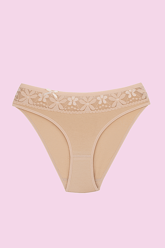 CEYLANOĞLU 12' li Ten Likralı Bayan Beli Dantelli Bikini Kilot - 1
