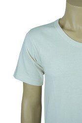 CEYLANOĞLU Krem İnterlok Kısa Kol Fanila - Thumbnail