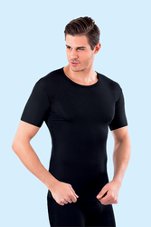 CEYLANOĞLU Siyah Erkek Termal Kısa Kol Fanila - Thumbnail