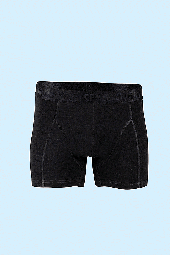 CEYLANOĞLU 3'lü Siyah Erkek Likralı Boxer - 1