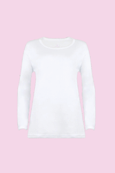 CEYLANOĞLU Beyaz İnerlok Bayan Uzun Kol Fanila - Thumbnail